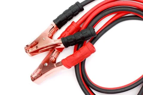 Jump start with crocodile clip Stock Photos