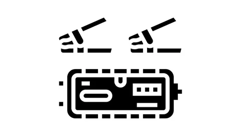 Jump starter kit accessory glyph icon animation Stock Footage 326146268