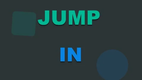 Jump In Text on Dark Background. Stock Footage 334659154