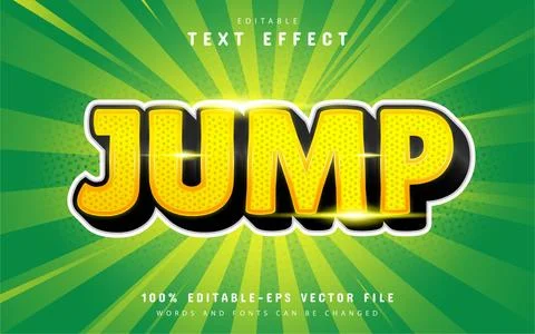 Jump text effect comic style Stock Illustration