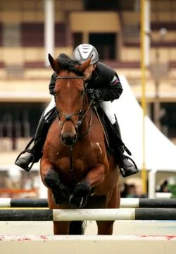 Jump through an obstacle Stock Photos