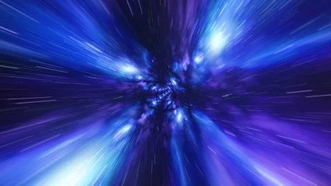 Jump in Time vortex tunnel blue galaxy background Stock Illustration