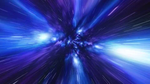 Jump in Time vortex tunnel blue galaxy background Stock Illustration
