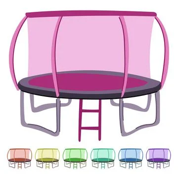 Jump trampoline jumping vector cartoon graphic Stock Illustration