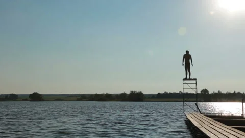 Jump into the water Stock Footage 92431665