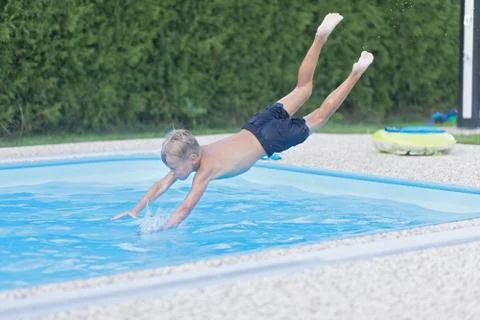 Jump into the water. Stock Photos