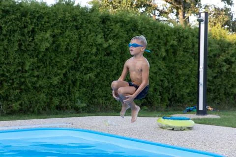 Jump into the water. Stock Photos
