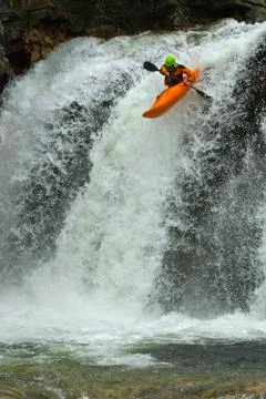 Jump from the waterfall Stock Photos