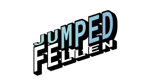JUMPED vs FELLEN, 3D Text Animation in Isometric View with Opposite Word Motion Stock Footage 314263600
