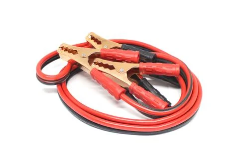 Jumper cable car isolated on white background Stock Photos