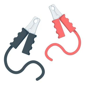 Jumper cables vector illustration featuring heavy-duty battery booster clamps Stock Illustration