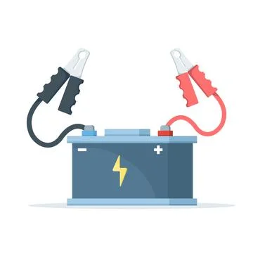 Jumper cables vector illustration featuring heavy-duty battery booster clamps Stock Illustration