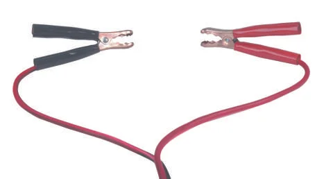 Jumper cables on white Fotos Stock