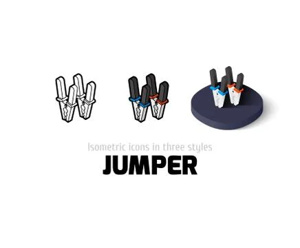 Jumper icon in different style Illustrazione stock
