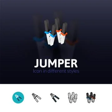 Jumper icon in different style Illustrazione stock