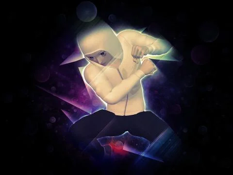 Jumper on purple light background Stock Illustration