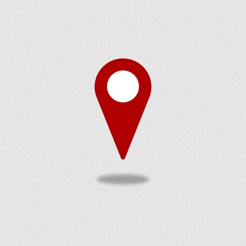 Jumping 2D Red Map Pin Location Icon with Dynamic Shadow and Alpha Stock Footage 330866506