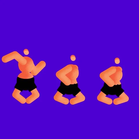 Jumping abstract character loop 動画素材 164033380