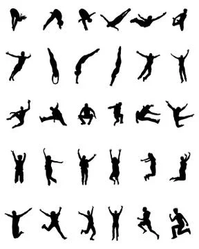 Jumping  and flying Stock Illustration