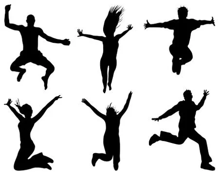 Jumping and flying Stock Illustration