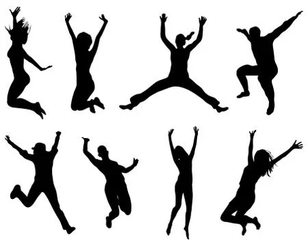 Jumping and flying Stock Illustration