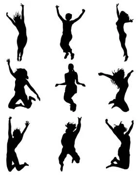 Jumping and flying Stock Illustration