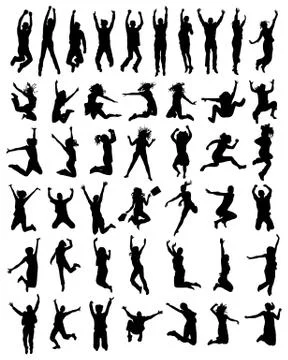 Jumping and flying Stock Illustration