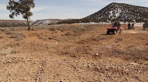 Jumping an ATV UTV 4 Wheeler Stock Footage 47035699