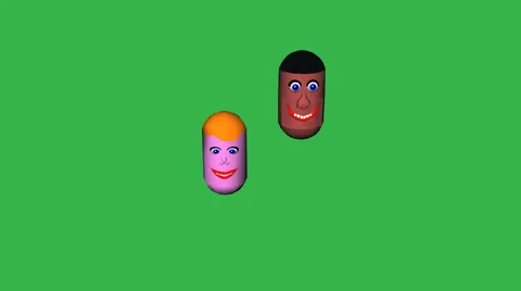 Jumping Beans on Green Screen:  Looping + Matte Video stock 46665877