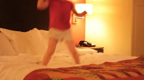 Jumping on the bed Stock Footage