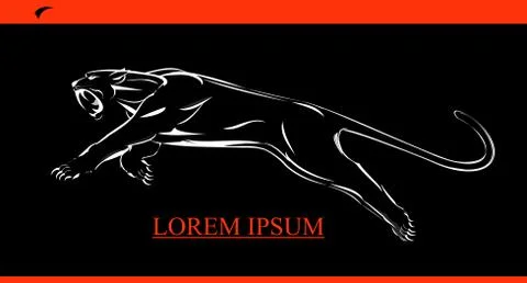 Jumping Black Panther Illustrazione stock