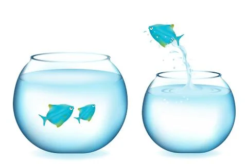 Jumping blue fish Stock Illustration