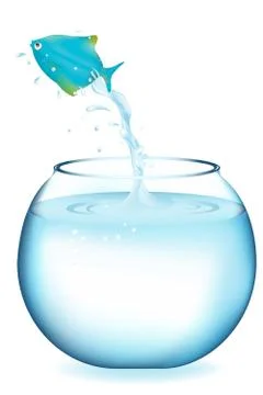 Jumping blue fish Stock Illustration