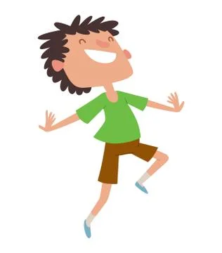 Jumping boy vector illustration. Stock Illustration