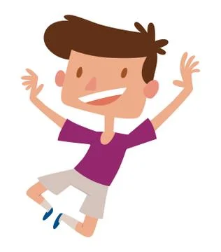 Jumping boy vector illustration. Stock Illustration