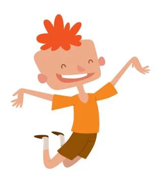 Jumping boy vector illustration. Stock Illustration