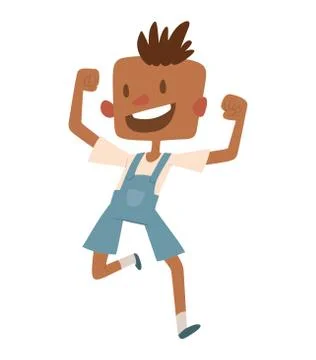 Jumping boy vector illustration. Illustrazione stock
