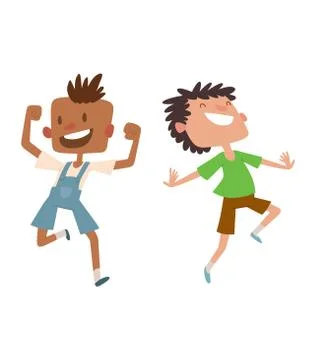 Jumping boy vector illustration. Stock Illustration