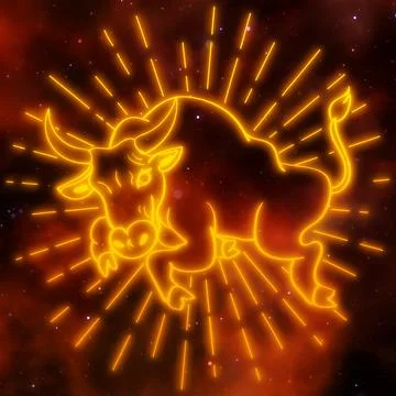 Jumping bull line with space texture Stock Illustration
