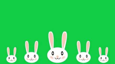 Jumping bunny in joy mood on green screen. Seamless animation for jumping r.. Video stock 266788053