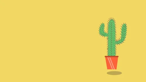 Jumping cactus on yellow background Stock-Footage 96676359