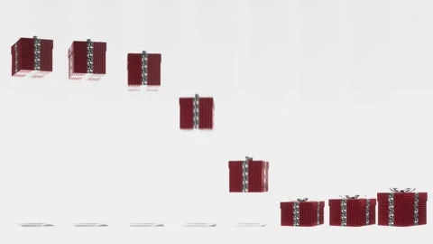 Jumping christmas presents on white background with copy space video effect. Stock Footage 251993914