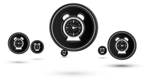 Jumping clock icons. Looping. Stock Footage 63268877