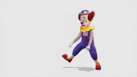 Jumping clown dancing Stockbeeldmateriaal 166431399