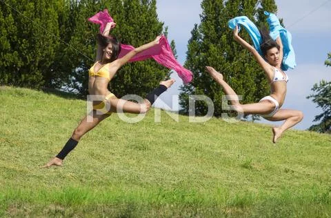 Jumping color Stock Photos