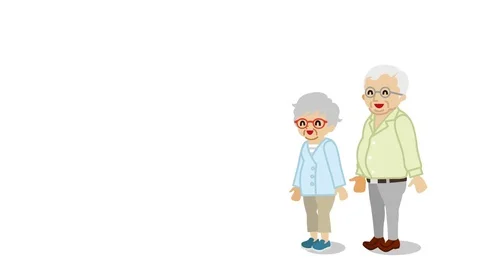 Jumping couple - Senior couple Stock Footage 80972542