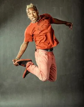 Jumping dancer Stock Photos