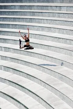 Jumping dancer Stock Photos