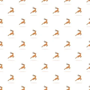 Jumping deer creating seamless pattern background 스톡 일러스트