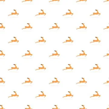 Jumping deer flat minimal seamless pattern イラスト素材